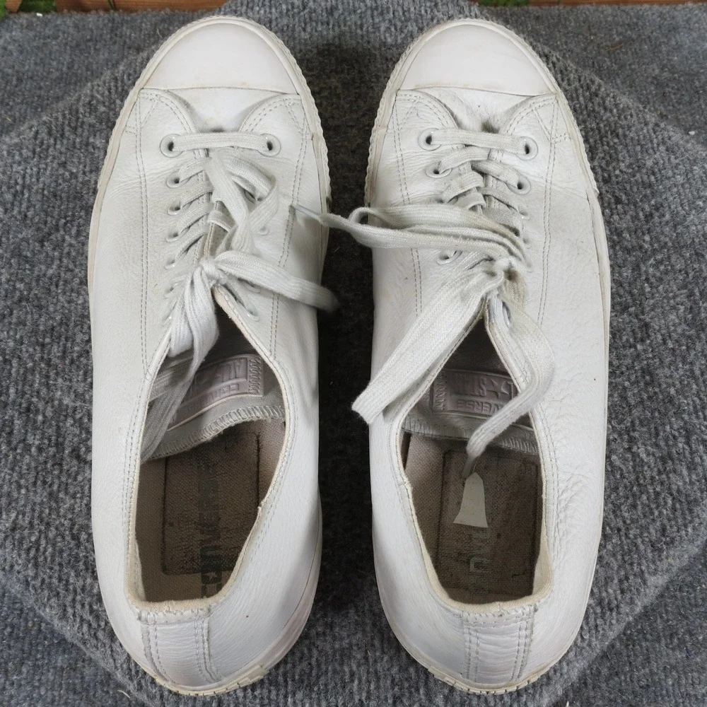 Converse Chuck Taylor All Star Mens Low Top Sneaker Size 12 Casual White Leather - Picture 6 of 9